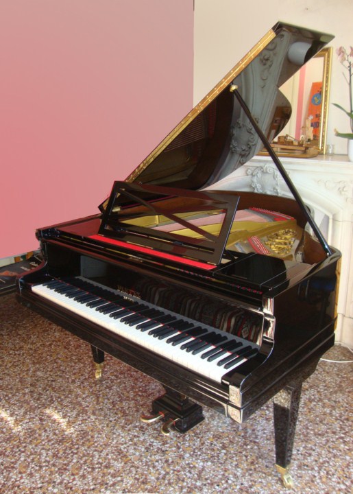 Piano a queue PLEYEL noir brillant, Accord location vente expertise pianos nice monaco cannes antibes